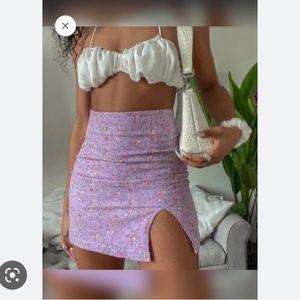 *3 FOR 12* NWOT SHEIN LAVENDER FLORAL SKIRT